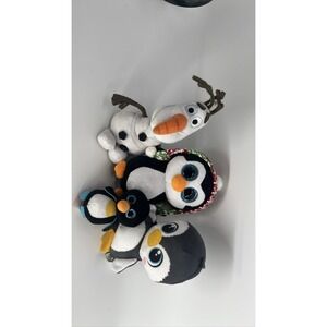 Ty Beanie Boos Penelope Penguin & Olaf Snowman Plush Set